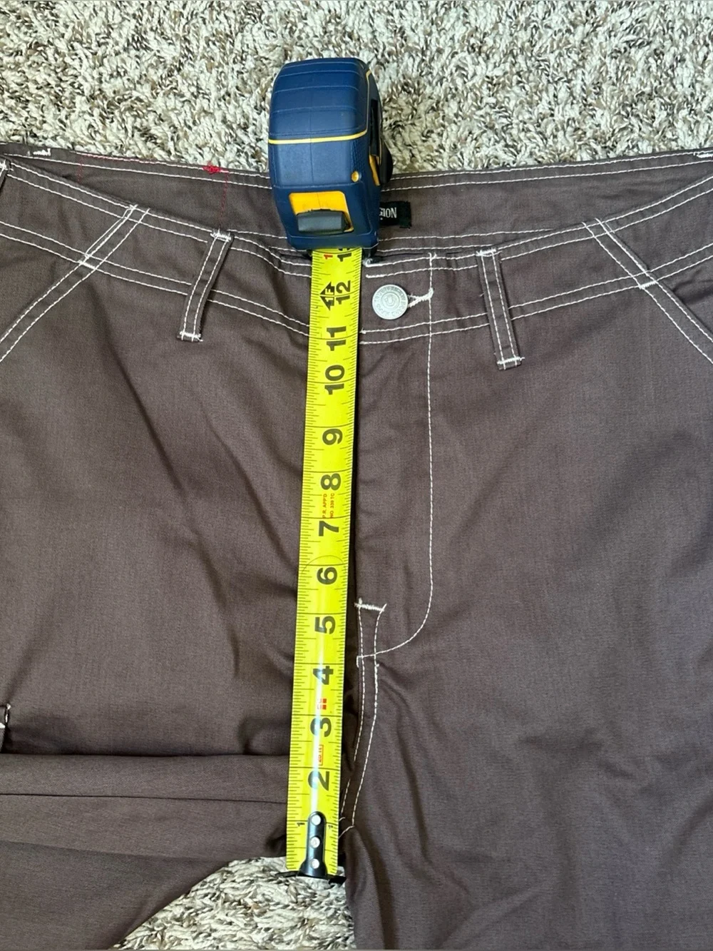 True Religion Men's Brown Cargo Pants with Contrast Stitching